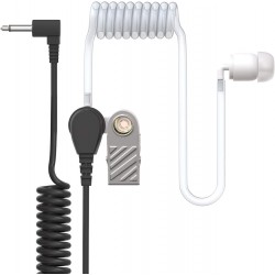 Écouteur intra-auriculaire unilatéral avec tube acoustique transparent, prise jack de 2,5 mm et clip de fixation
