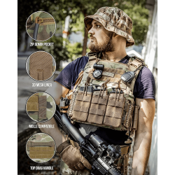 Disponible en plusieurs couleurs, notre Gilet Tactique Airsoft offre un design élégant et pratique.