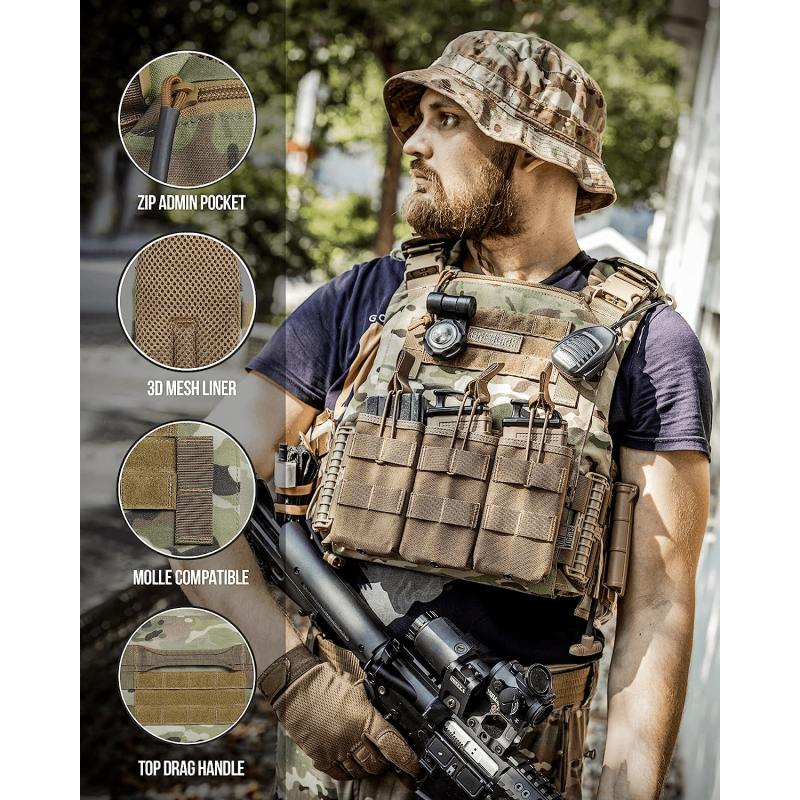 Gilet Tactique Militaire MERCIYD Jungle, Oxford 600D, Neuf, Pour Airsoft Et Outdoor