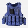 YAKEDA™ Veste Gilet Tactique avec poche molle pour pare balle Police Municipale (bleu)