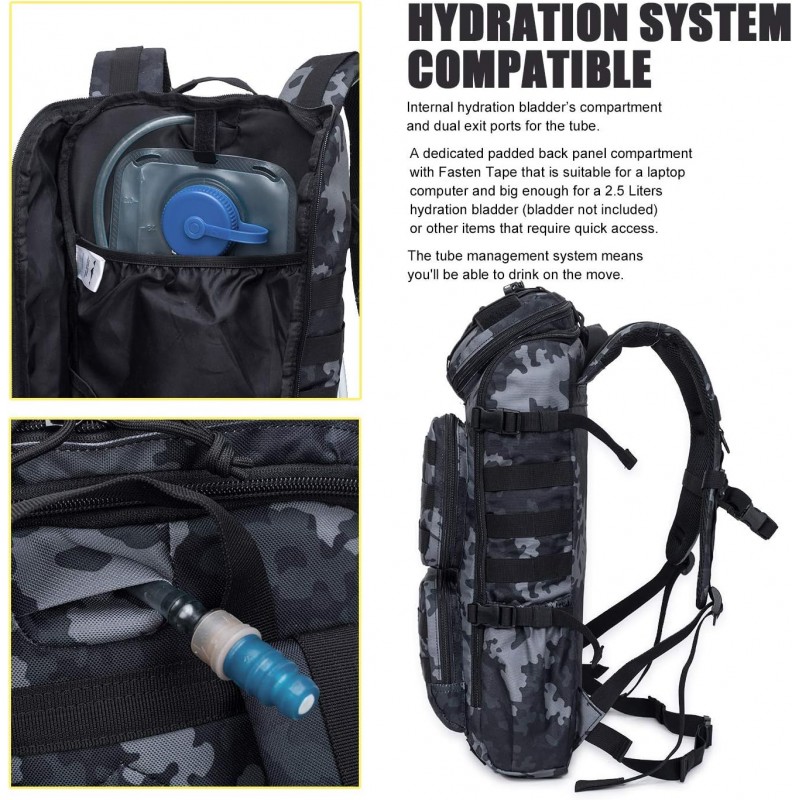 Sac à dos tactique de grande capacité de 80 L, camouflage militaire