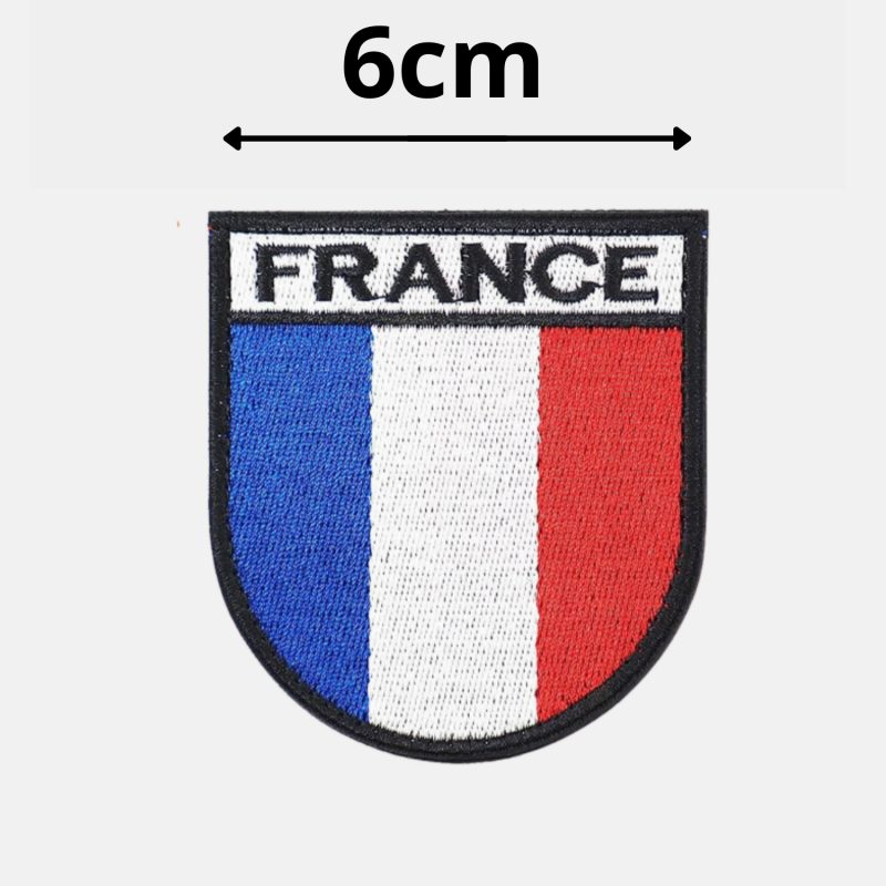 Ecusson Patch velcro militaire France blason (Bleu, Blanc, Rouge)