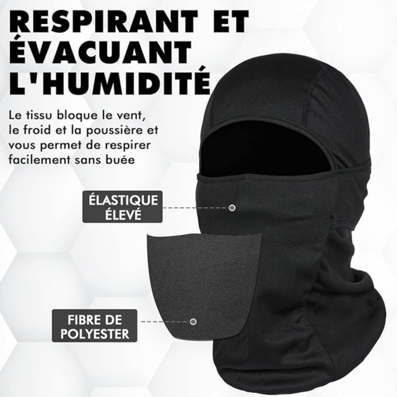 Cagoule Tactique Militaire Noire - Léger Et Respirable - Taille Unique - Polyester - Neuf Avec étiquettes