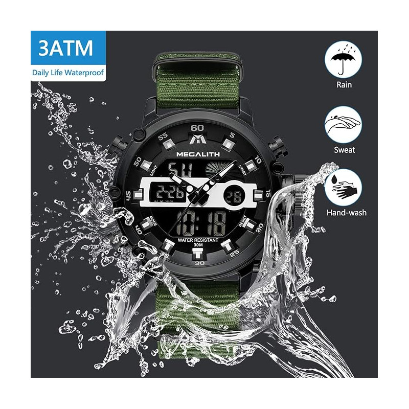 Montre LED Homme Sport étanche Style Militaire - Affichage Date - Marque Shoous - Neuve Sans étiquette