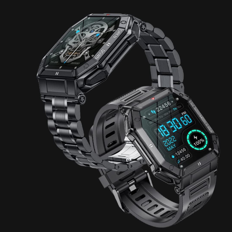 Montre Connectée Militaire Joautrial GPS AMOLED 1.43" - Appels, Cardio, étanche, Neuf
