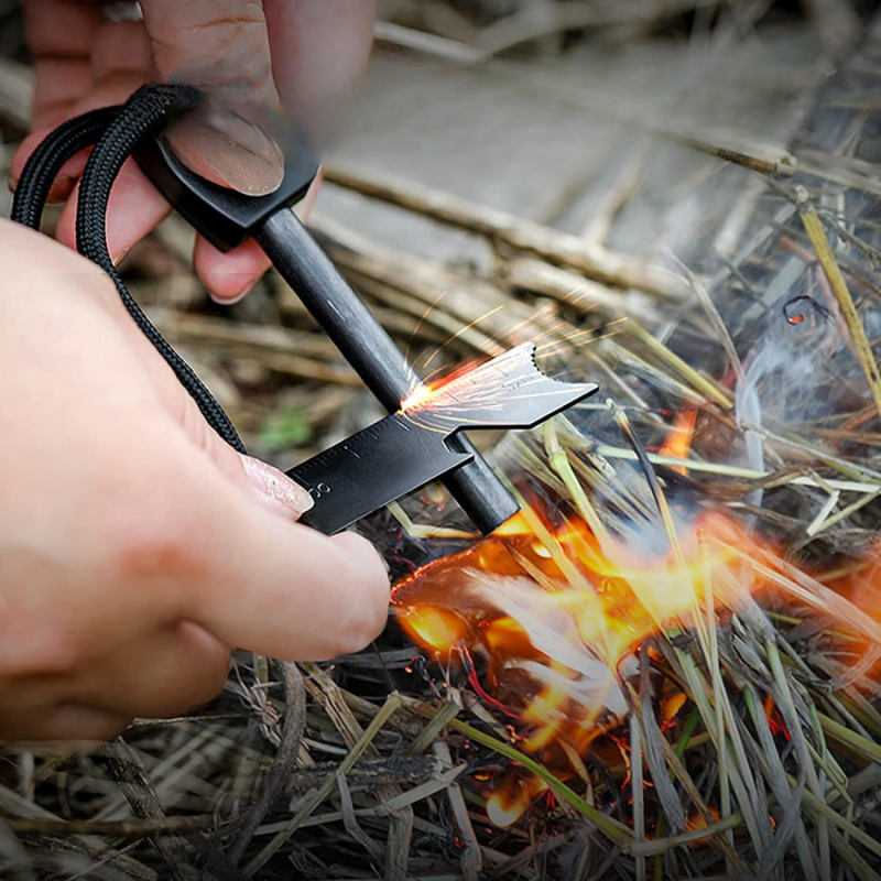 Pierre à Feu Avec Grattoir Et Boussole - Achat Vente Pas Cher Surplus