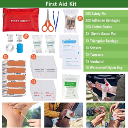 Kit de survie 180 en 1 - format compact évacuation conforme kit gouvernement 72h