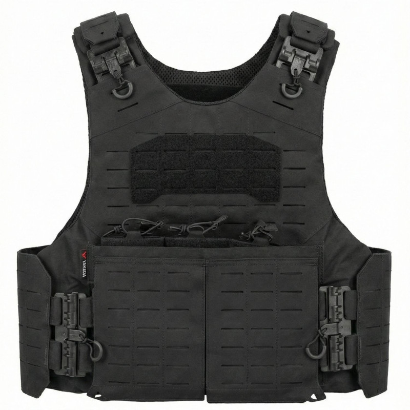 Yakeda - Gilet Tactique porte plaque à dégagement rapide
