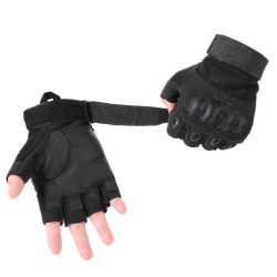 Gant mitaine de protection tactique noir