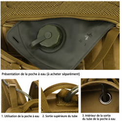 Sac à Dos Tactique 25l système MOLLE - Sable