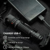 Lampe torche tactique rechargeable USB-C ultra puissante 2800 lumens