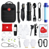Kit de survie outdoor 12 en 1 Yakeda - vue d'ensemble du kit compact avec imperméable