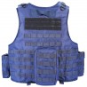 YAKEDA™ Veste Gilet Tactique avec poche molle pour pare balle Police Municipale (bleu)