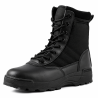 Chaussures armée française style dotation Yakeda - vue d'ensemble cuir noir lustré