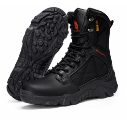 Chaussures militaires homme nubuck tige haute Yakeda - vue d'ensemble laçage rapide