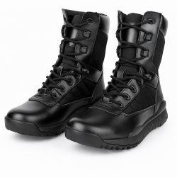 Rangers militaire homme cuir renforcé Yakeda - vue d'ensemble tige haute 18 cm Vibram