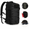 Sac a Dos Tactique Militaire 30L MOLLE - Noir - detail du systeme MOLLE et fixations