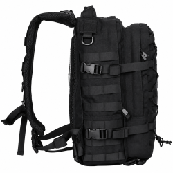 Sac a Dos Tactique Militaire 30L MOLLE - Noir - compartiments organises et poches interieures