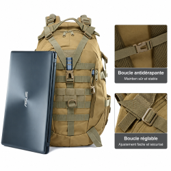 Sac à Dos Militaire Tactique étanche 30L - detail de l'etancheite et coutures soudees