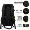 Sac à Dos Militaire Tactique 28L Trekking Randonnée - Noir - compartiments organises et poches interieures